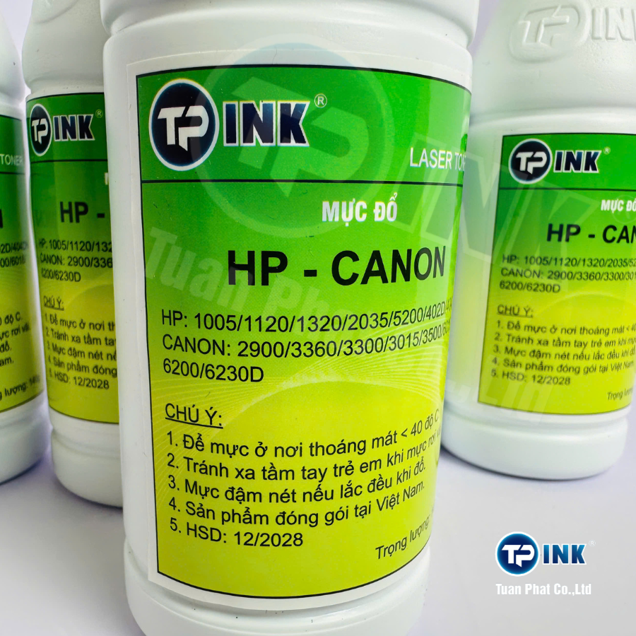 Mực đổ TP-INK 140g – Tem xanh, nắp xanh Dùng cho máy Canon LBP 2900/3000, HP LaserJet 1010, 1020 Mực bột đen, siêu mịn - Ảnh 3