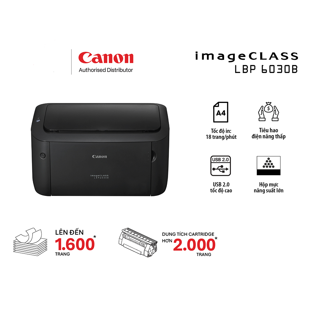 Máy in laser đen trắng Canon LBP6030B (In| A4| A5| USB) - Ảnh 2